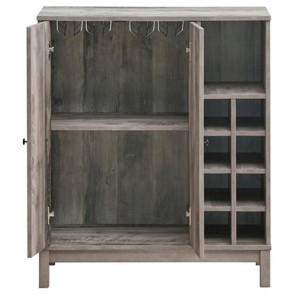 Cheyenne 2-door Home Bar Wine Cabinet Weathered Acacia
