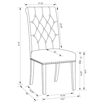 Alana Fabric Upholstered Dining Side Chair Beige (Set of 2)