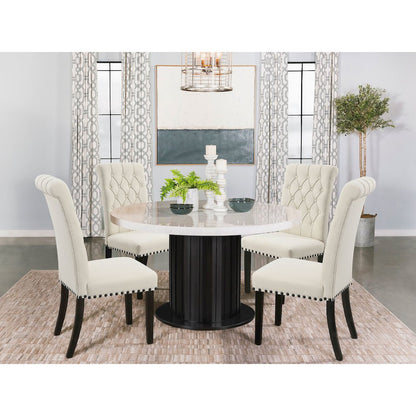 Alana Fabric Upholstered Dining Side Chair Beige (Set of 2)