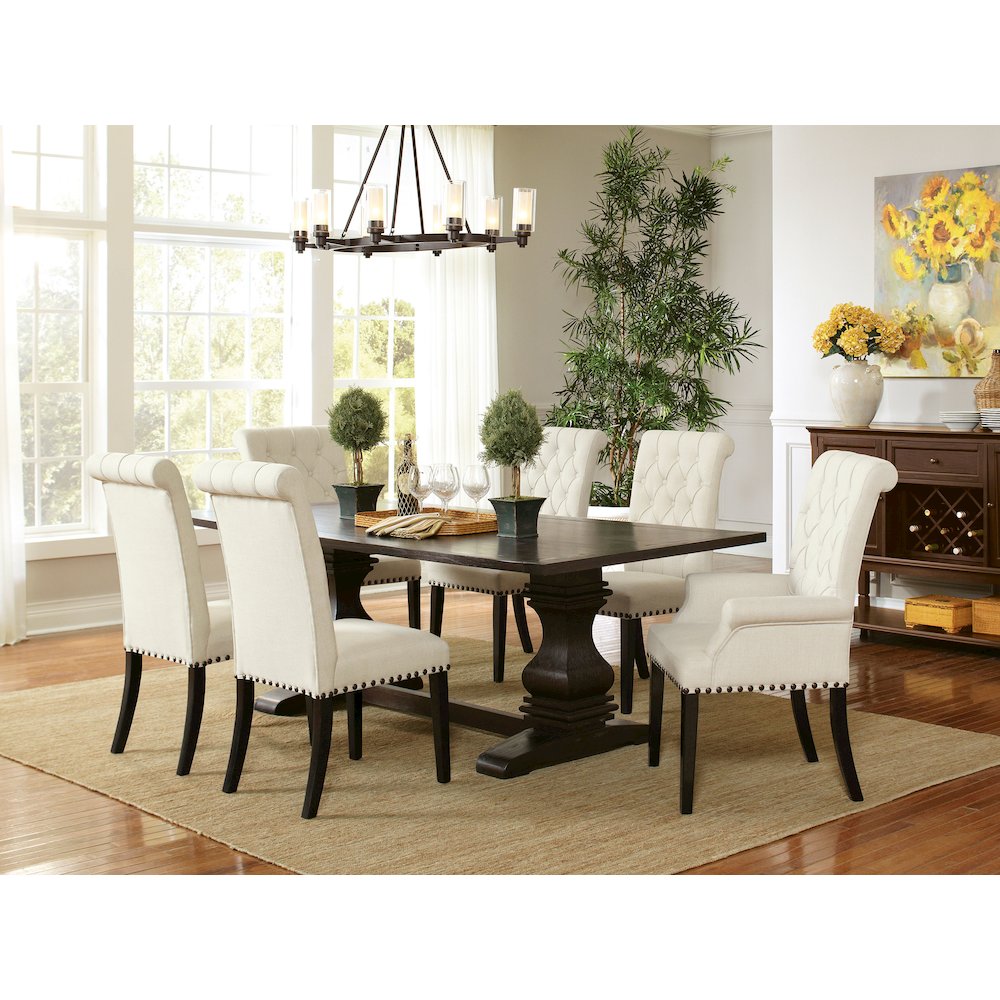 Alana Fabric Upholstered Dining Side Chair Beige (Set of 2)