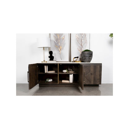 Dennis 3-door Marble Top Sideboard Buffet Tobacco Grey