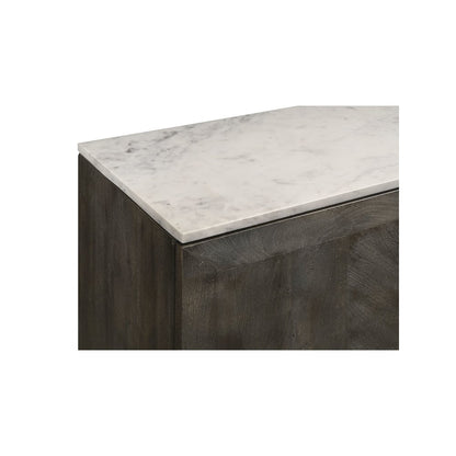 Dennis 3-door Marble Top Sideboard Buffet Tobacco Grey