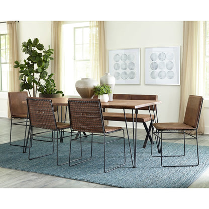 Abbott Metal Dining Side Chair Antique Brown (Set of 2)