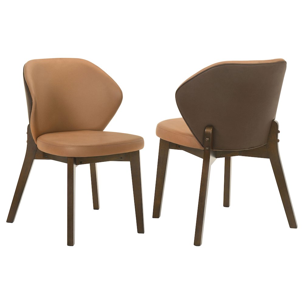 Randolph Dining Side Chair Butterscotch and Brown (Set of 2)