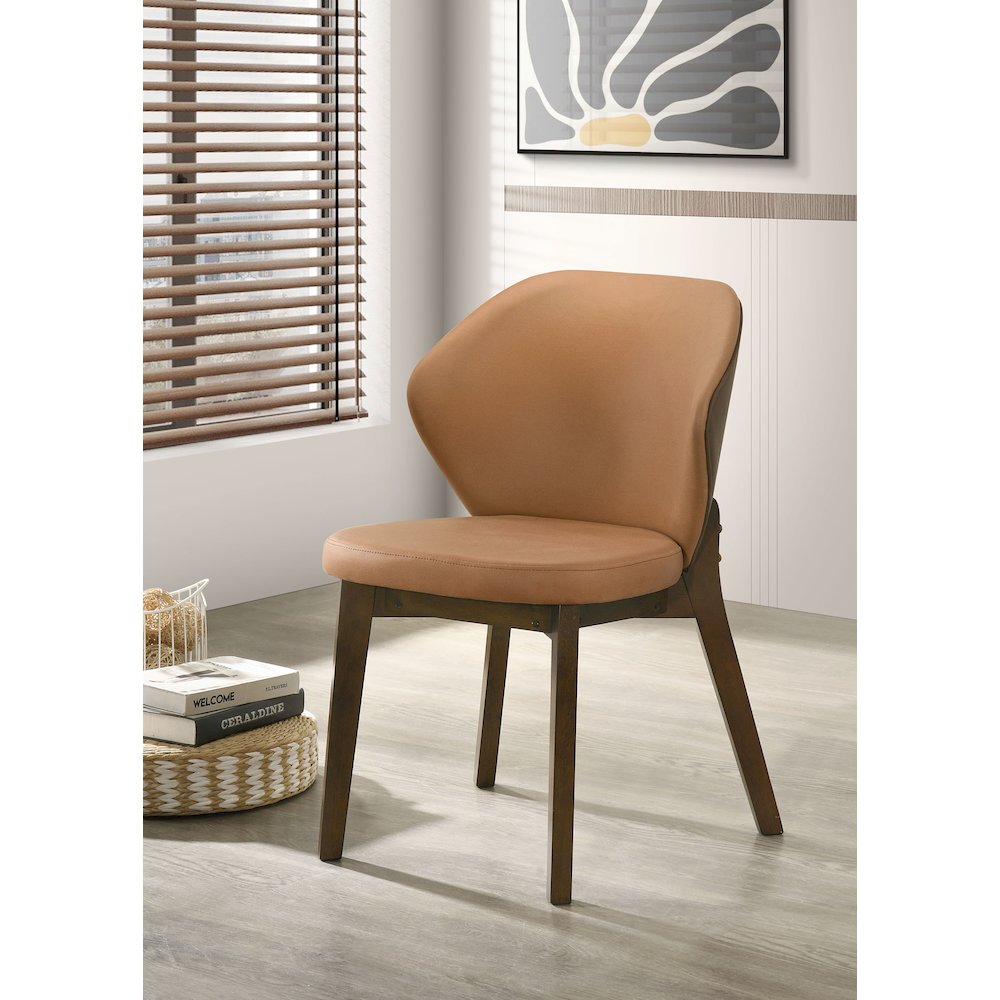 Randolph Dining Side Chair Butterscotch and Brown (Set of 2)
