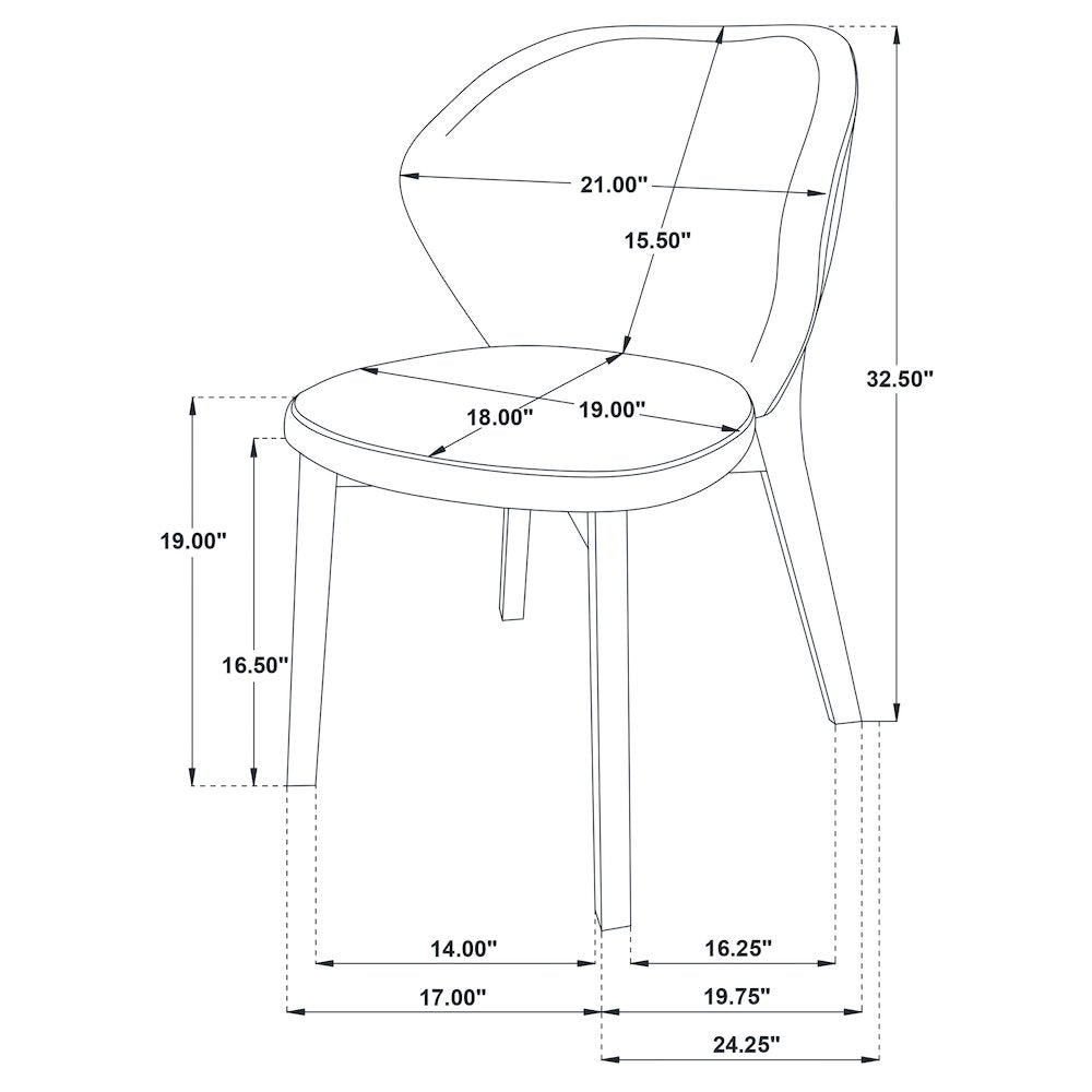 Randolph Dining Side Chair Butterscotch and Brown (Set of 2)