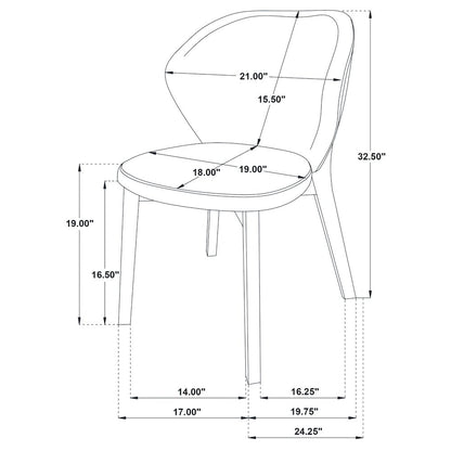 Randolph Dining Side Chair Butterscotch and Brown (Set of 2)