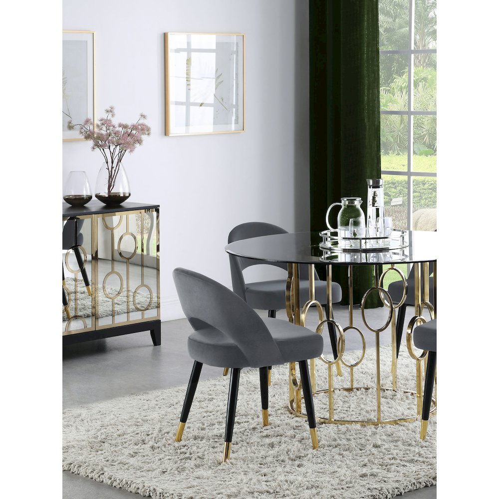 Lindsey Upholstered Dining Side Chair Grey (Set of 2)