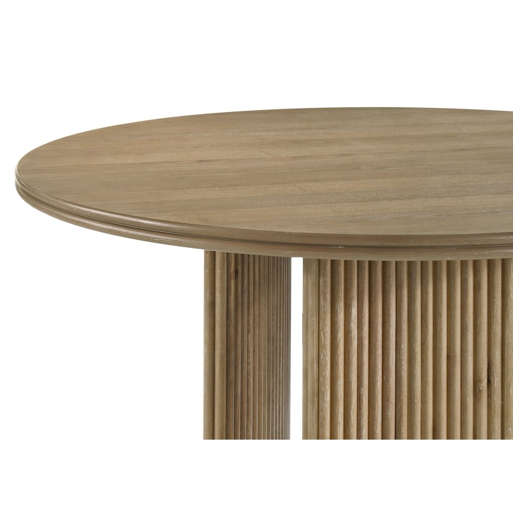 Adina 5-piece Round Dining Table Set Distressed Light Brown
