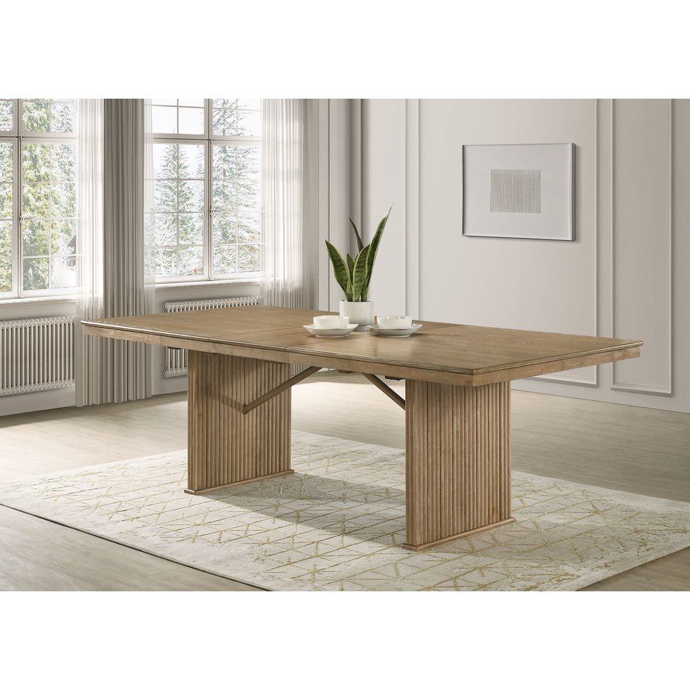 Adina 89-inch Extension Dining Table Distressed Light Brown