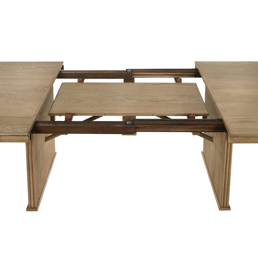 Adina 89-inch Extension Dining Table Distressed Light Brown