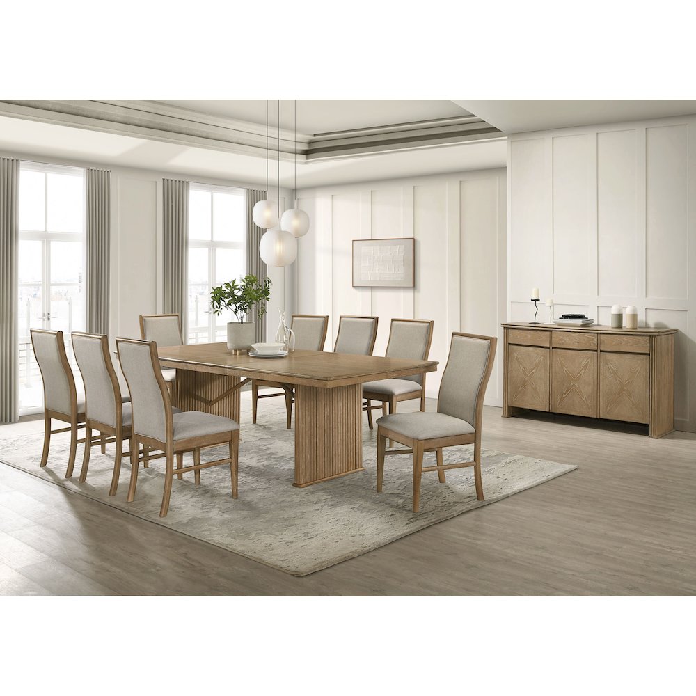 Adina 89-inch Extension Dining Table Distressed Light Brown