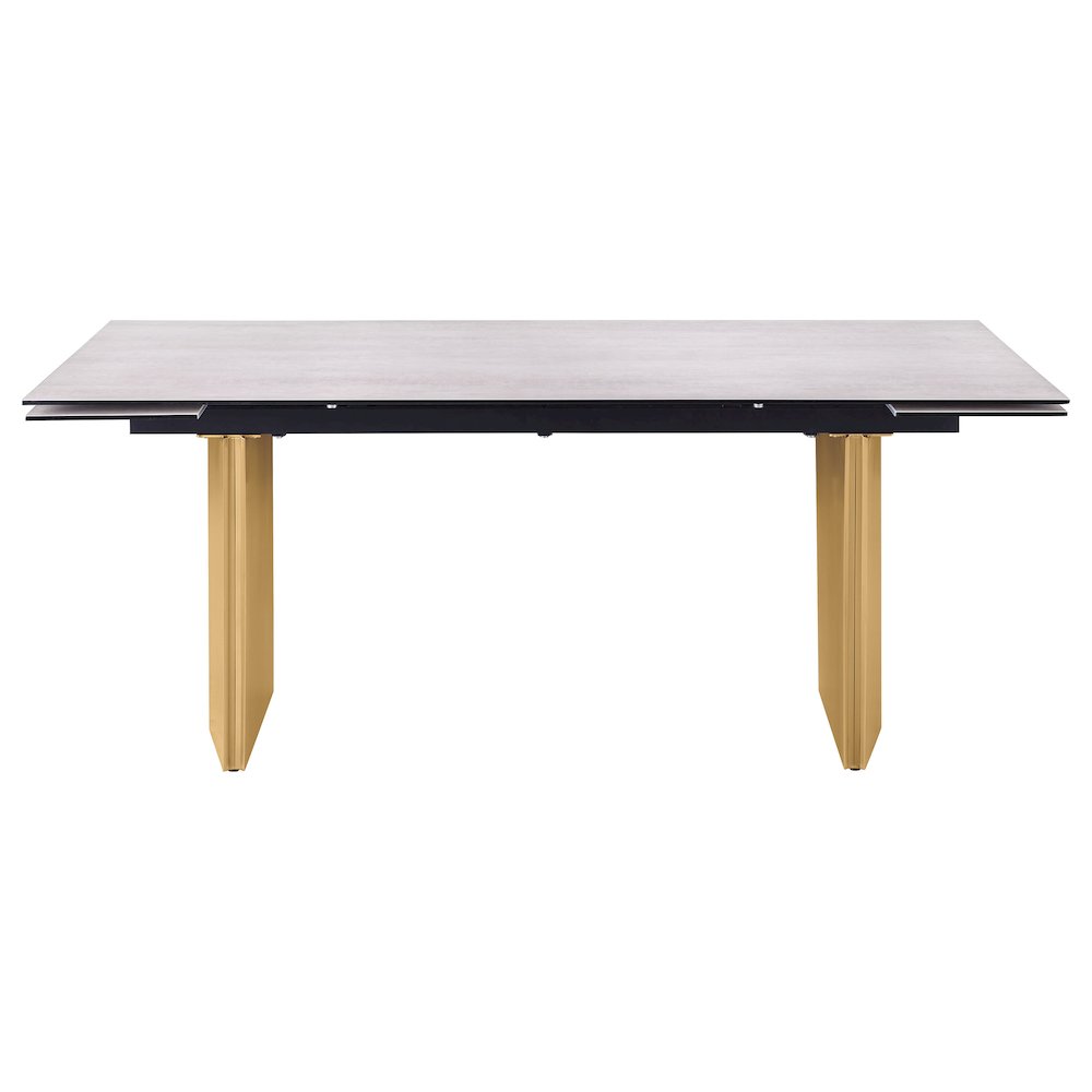 Vesa 97-inch Glass Top Extension Dining Table Beige