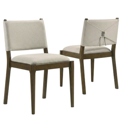 Fabric-Upholstered Dining Side Chairs, Brown, Set of 2