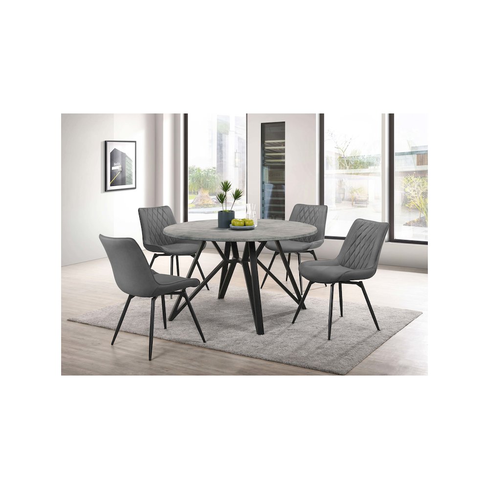 Neil Round 50-inch SmartTop Dining Table Gunmetal