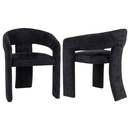 Carlow Upholstered Dining Arm Chair Black (Set of 2)