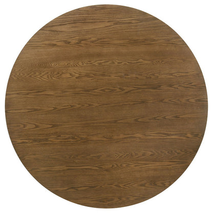 Franklin 54-inch Round Wood Pedestal Base Dining Table Dark Brown