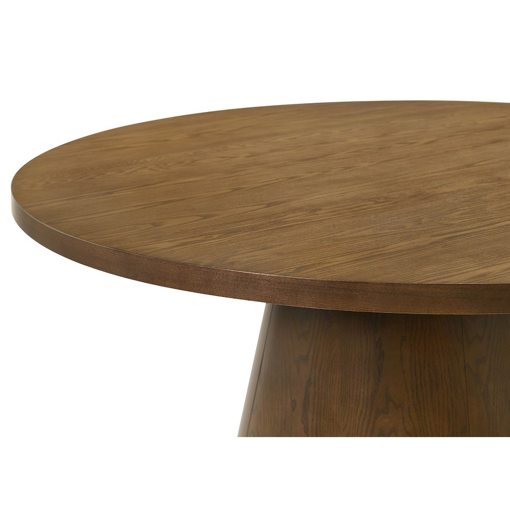 Franklin 54-inch Round Wood Pedestal Base Dining Table Dark Brown