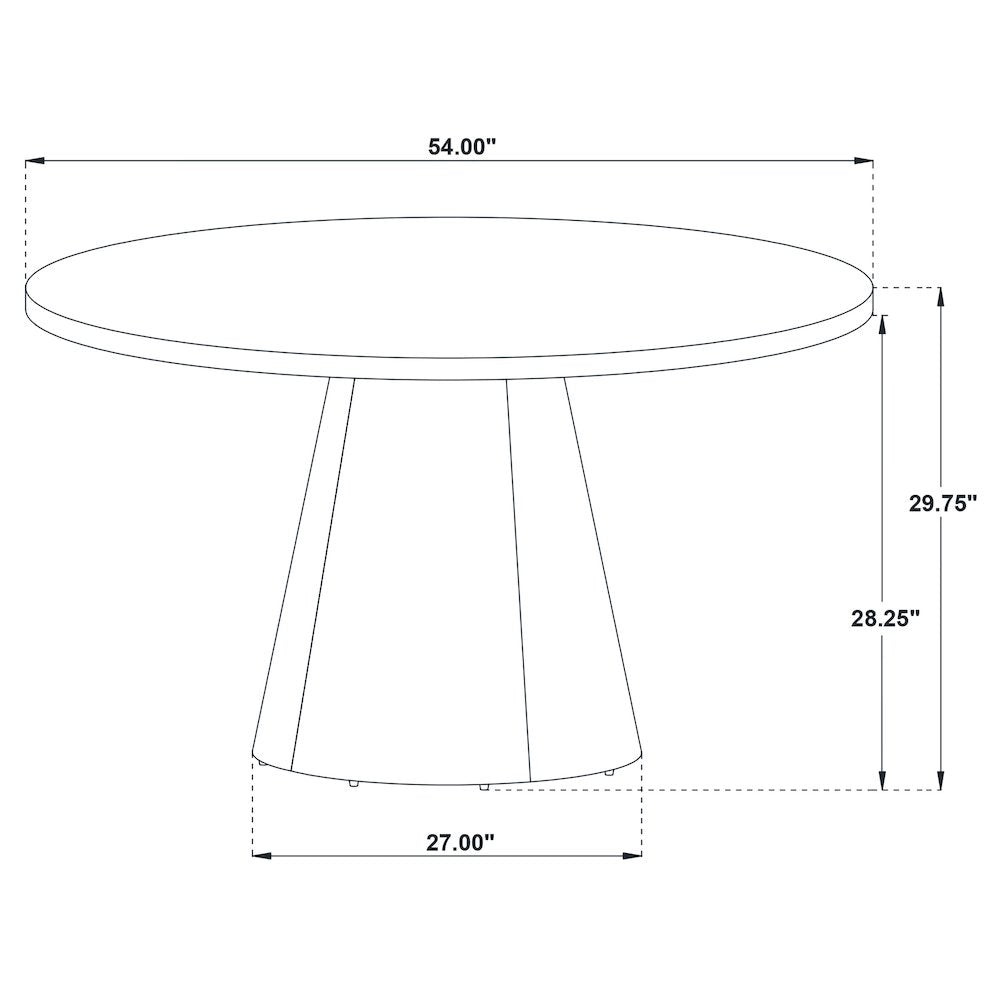 Franklin 54-inch Round Wood Pedestal Base Dining Table Dark Brown
