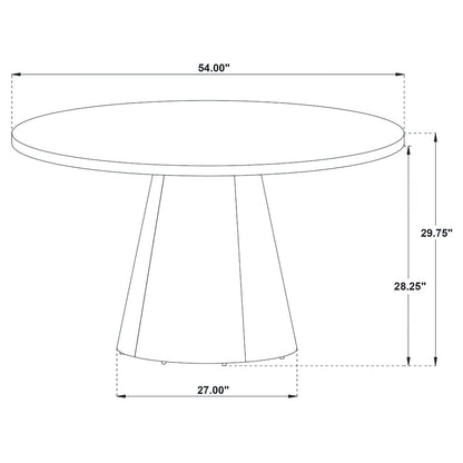 Franklin 54-inch Round Wood Pedestal Base Dining Table Dark Brown