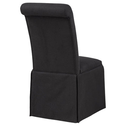 Shawna Upholstered Skirted Side Chair Black (Set of 2)