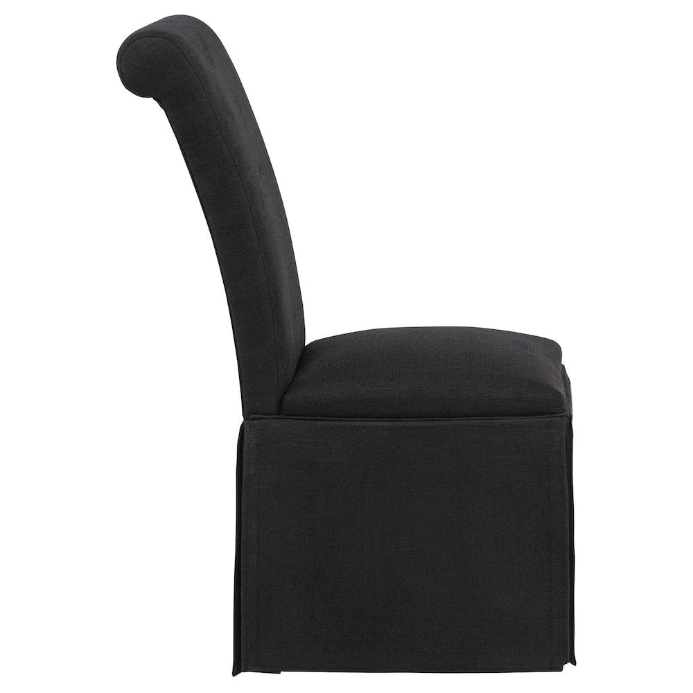 Shawna Upholstered Skirted Side Chair Black (Set of 2)