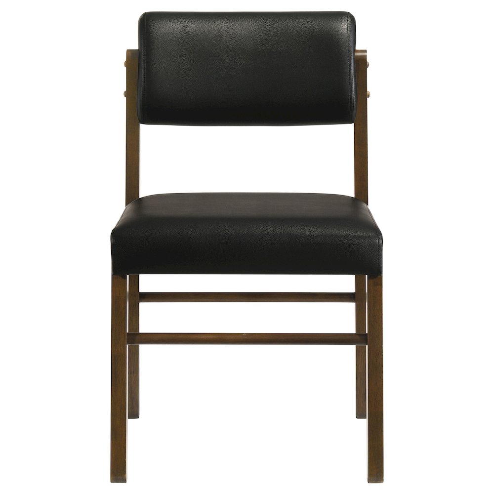 Kehoe Upholstered Dining Side Chair Black and Walnut (Set of 2)