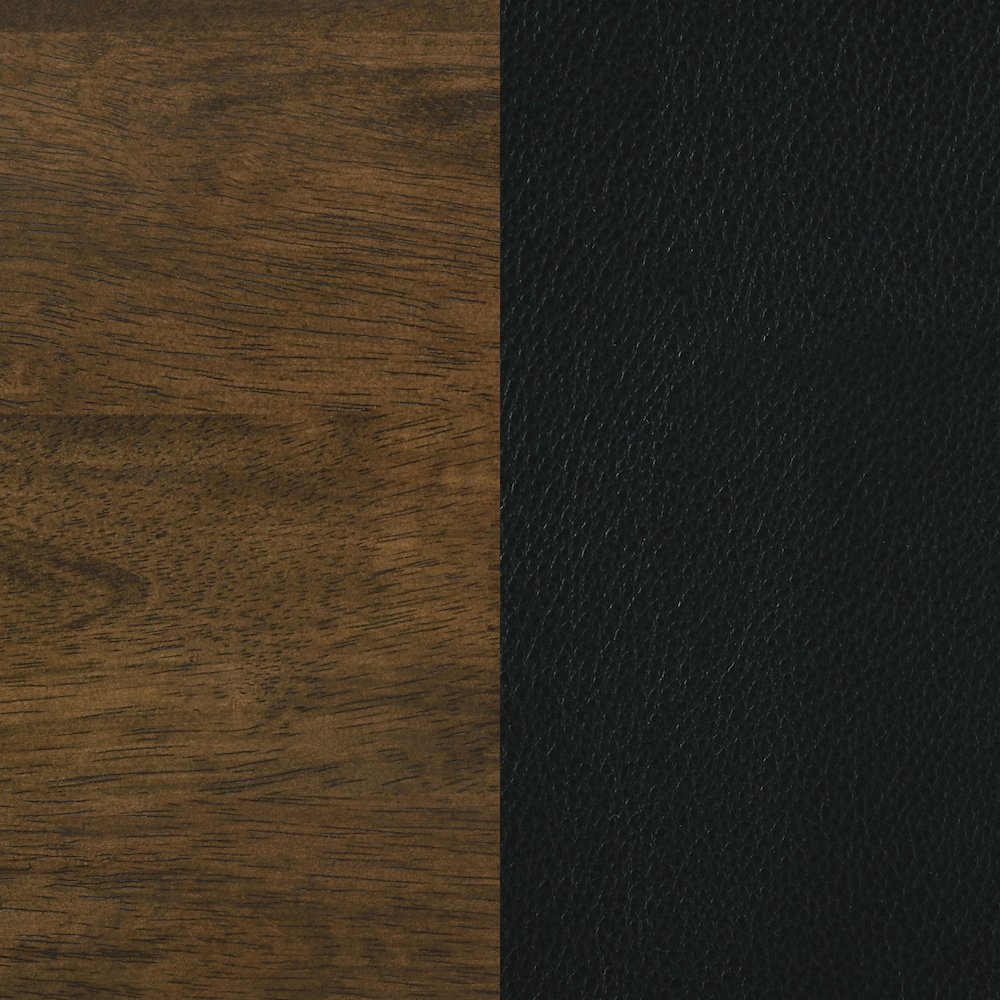 Kehoe Upholstered Dining Side Chair Black and Walnut (Set of 2)