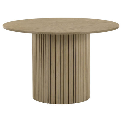 Hamlyn 43-inch Round Wood Dining Room Table Natural Oak