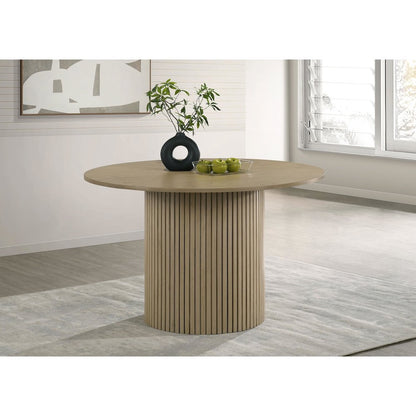 Hamlyn 43-inch Round Wood Dining Room Table Natural Oak