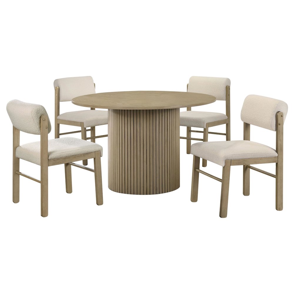 Hamlyn 43-inch Round Wood Dining Room Table Natural Oak