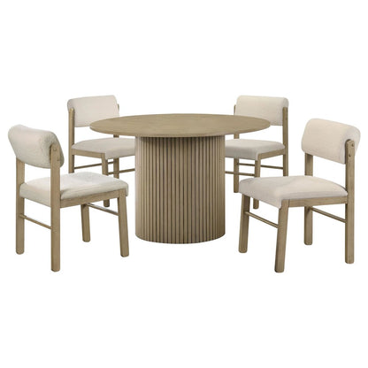Hamlyn 43-inch Round Wood Dining Room Table Natural Oak