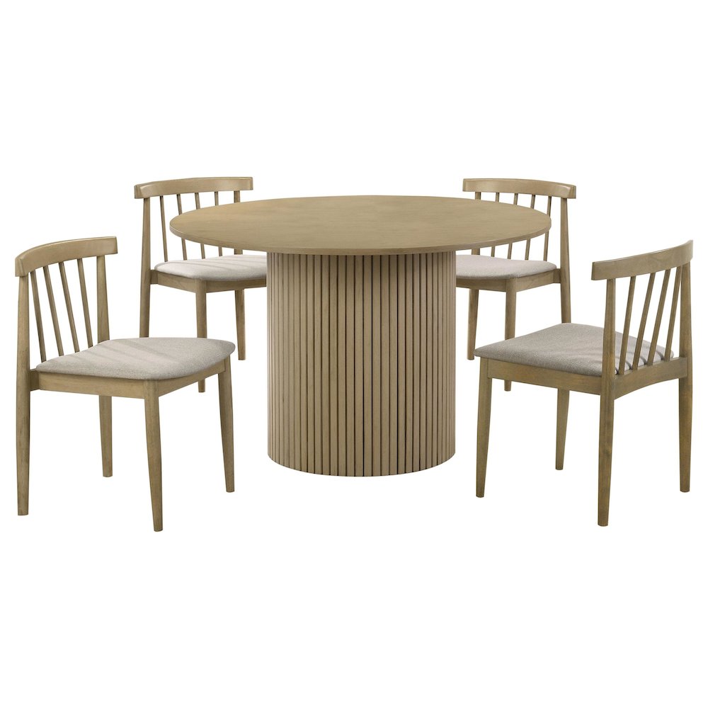 Hamlyn 43-inch Round Wood Dining Room Table Natural Oak
