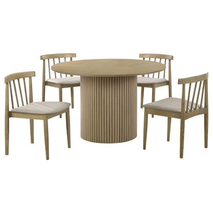 Hamlyn 43-inch Round Wood Dining Room Table Natural Oak