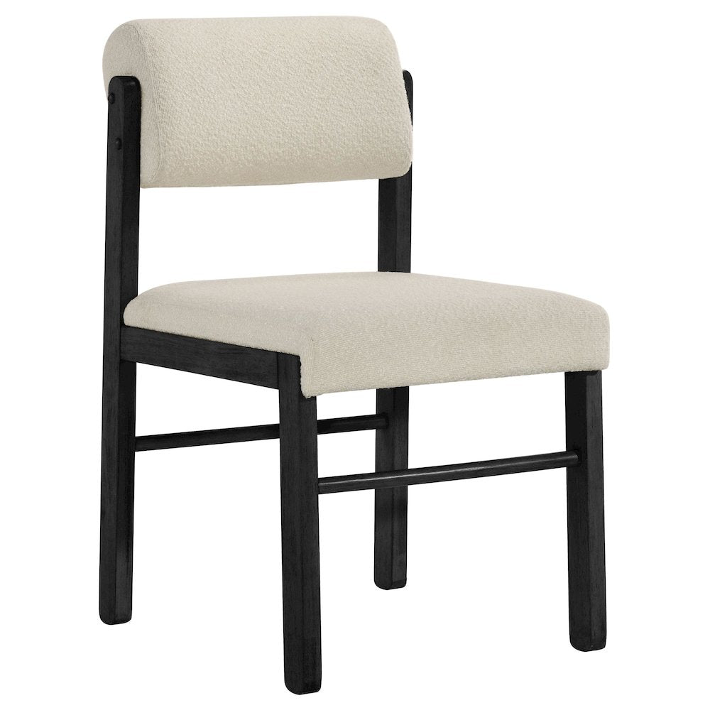 Kehoe Upholstered Dining Side Chair Cream and Black (Set of 2)