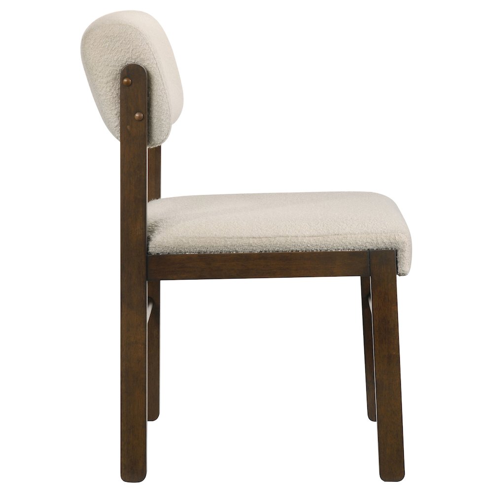Kehoe Upholstered Dining Side Chair Cream and Walnut (Set of 2)