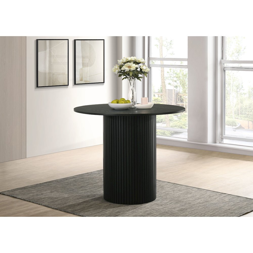 Hamlyn 43-inch Round Wood Counter Height Dining Table Black