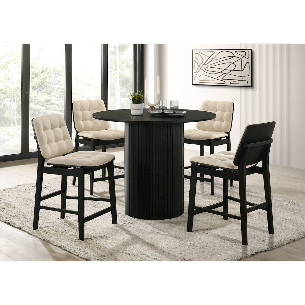 Hamlyn 43-inch Round Wood Counter Height Dining Table Black