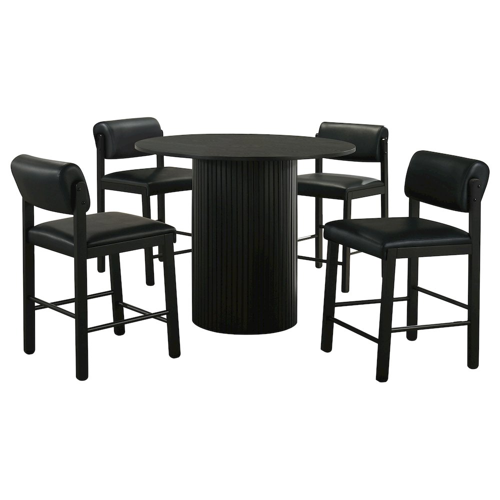 Hamlyn 5-piece Round Wood Counter Height Dining Set Black