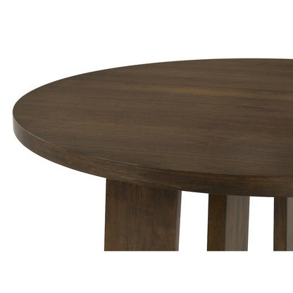 Strouse 47-inch Round Wood Dining Room Table Walnut