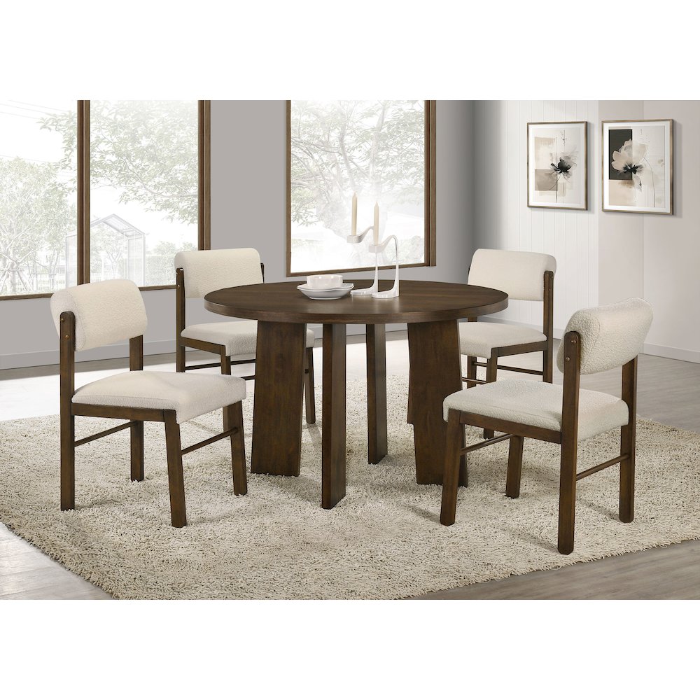 Strouse 47-inch Round Wood Dining Room Table Walnut
