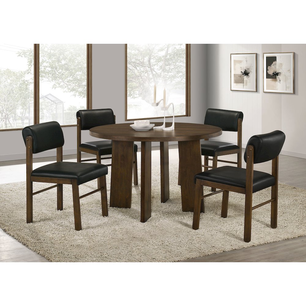 Strouse 47-inch Round Wood Dining Room Table Walnut