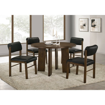 Strouse 47-inch Round Wood Dining Room Table Walnut
