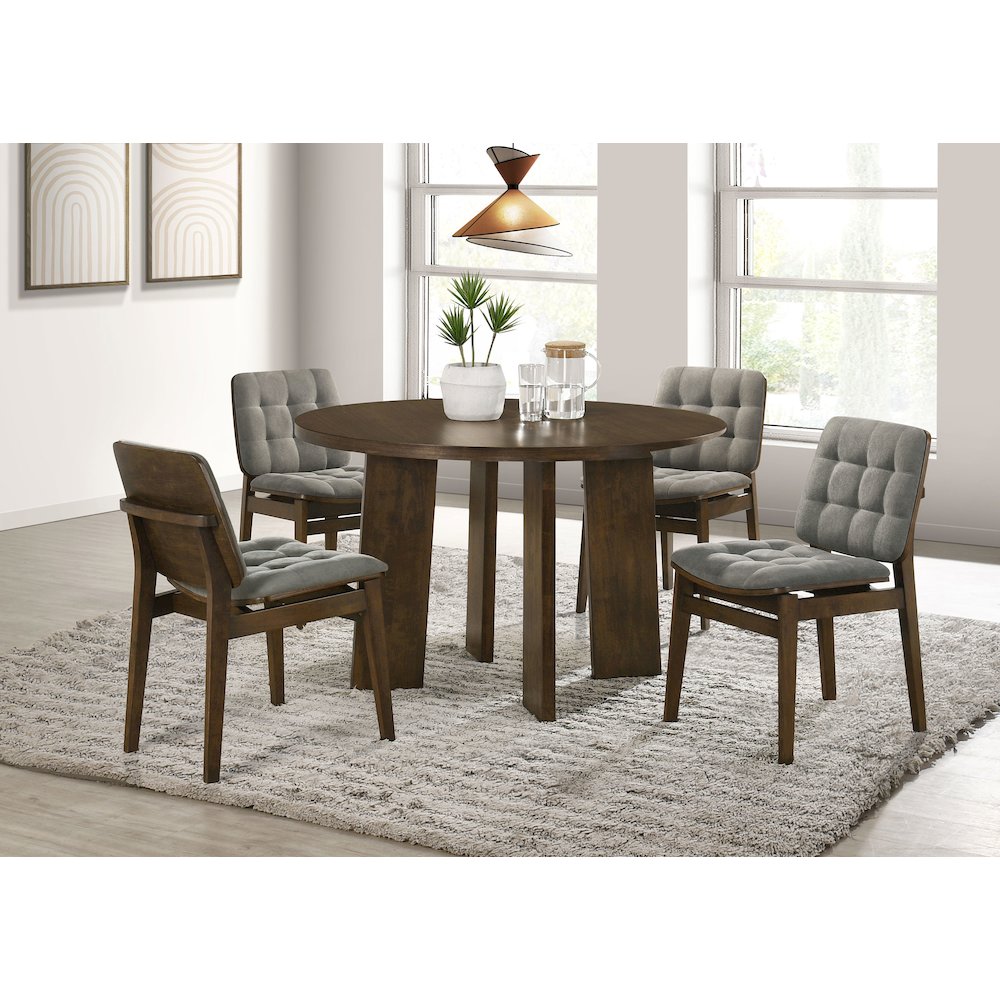 Strouse 5-piece Dining Set Grey and Walnut