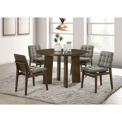 Strouse 5-piece Dining Set Grey and Walnut