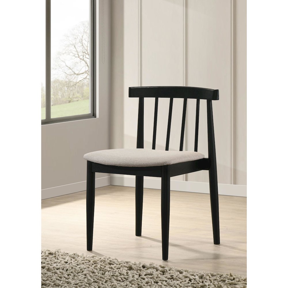 Cullen Dining Side Chair Upholstered Seat Black (Set of 2)
