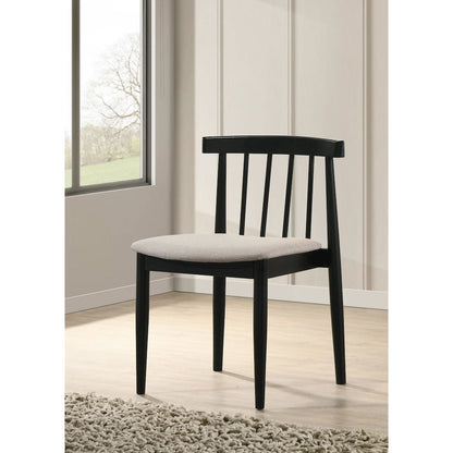 Cullen Dining Side Chair Upholstered Seat Black (Set of 2)