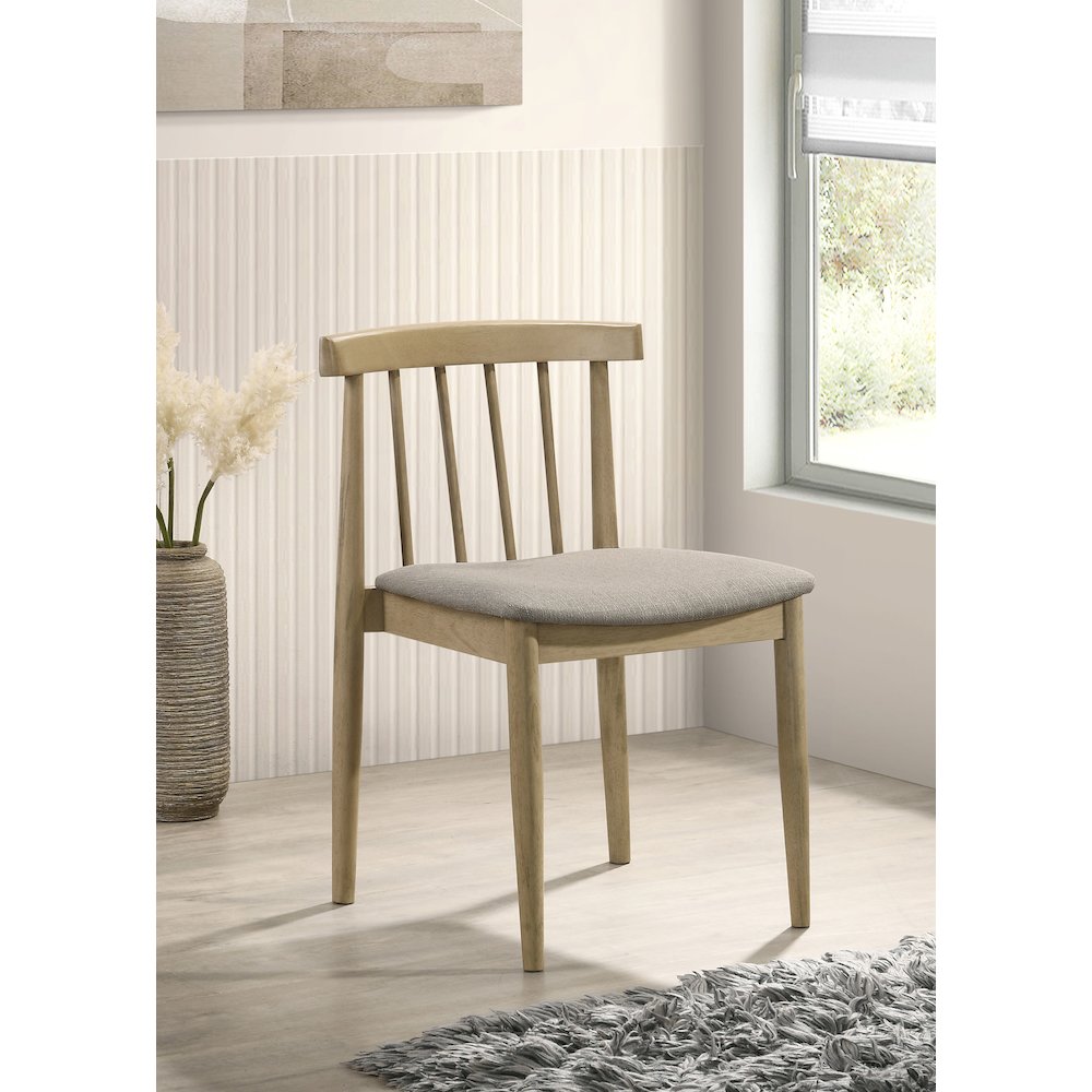 Cullen Dining Side Chair Upholstered Seat Natural Oak (Set of 2)