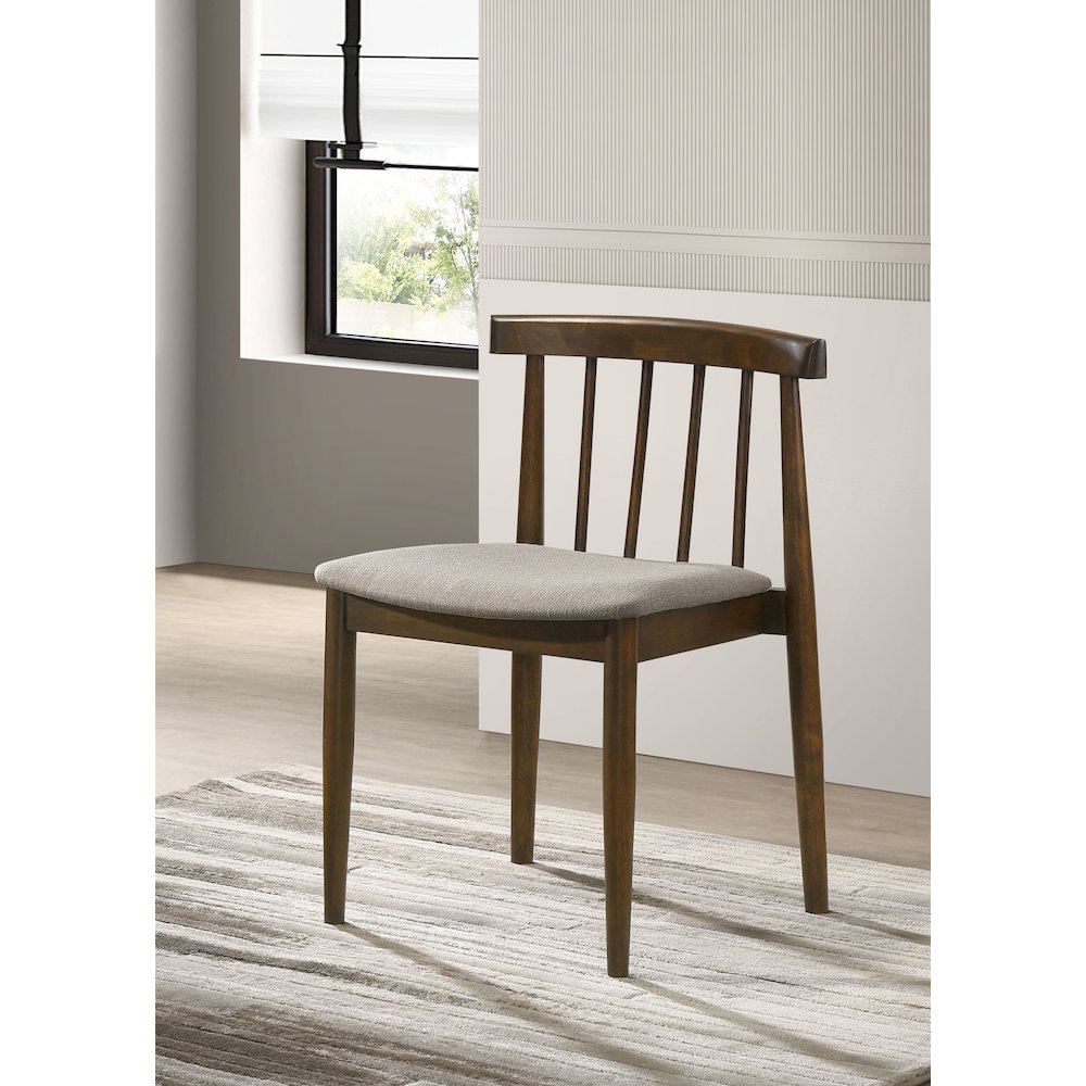 Cullen Dining Side Chair Upholstered Seat Dark Walnut (Set of 2)