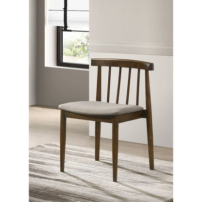 Cullen Dining Side Chair Upholstered Seat Dark Walnut (Set of 2)